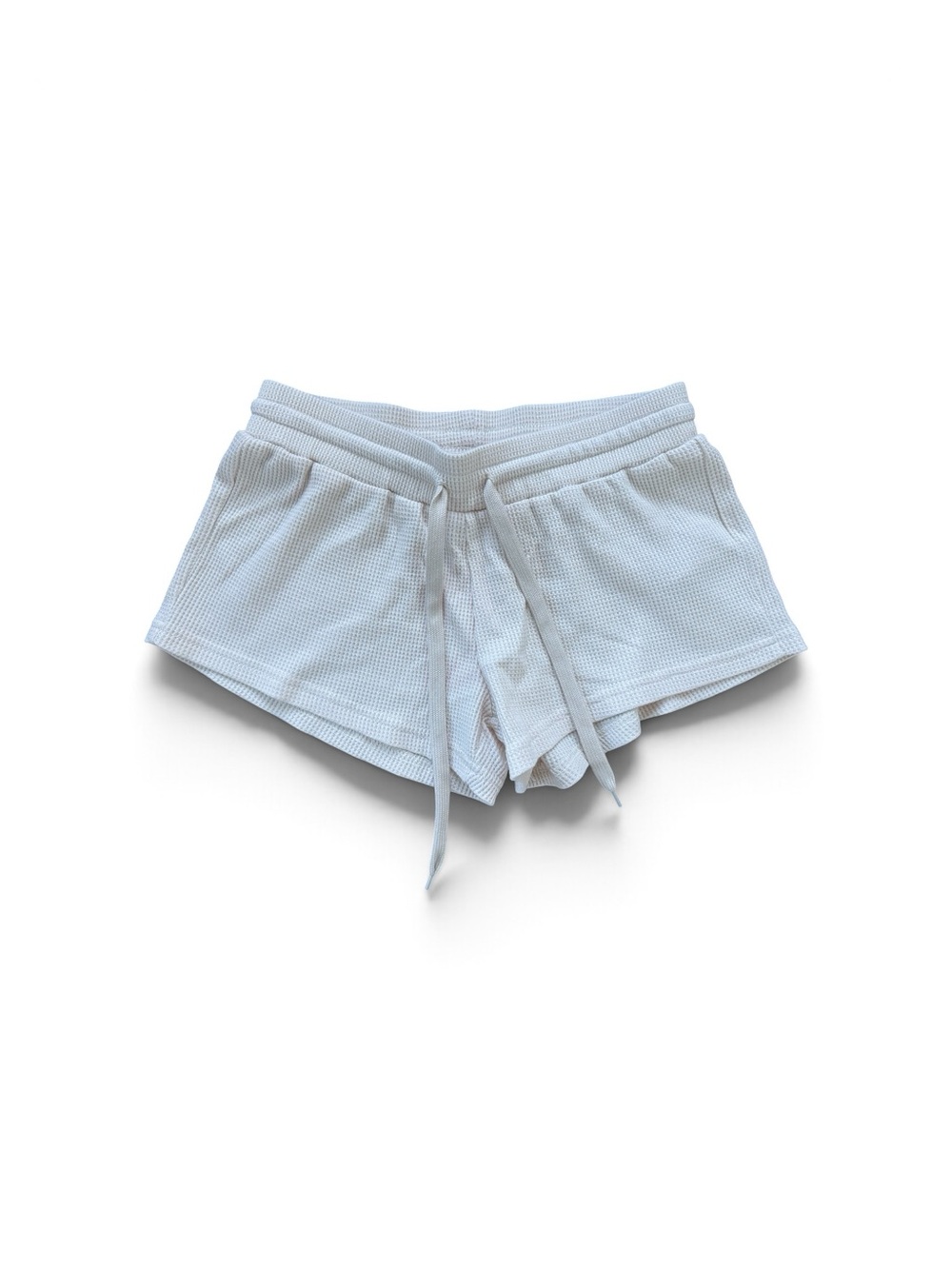 Edikted Stone Waffle Knit Drawstring Athletic Shorts